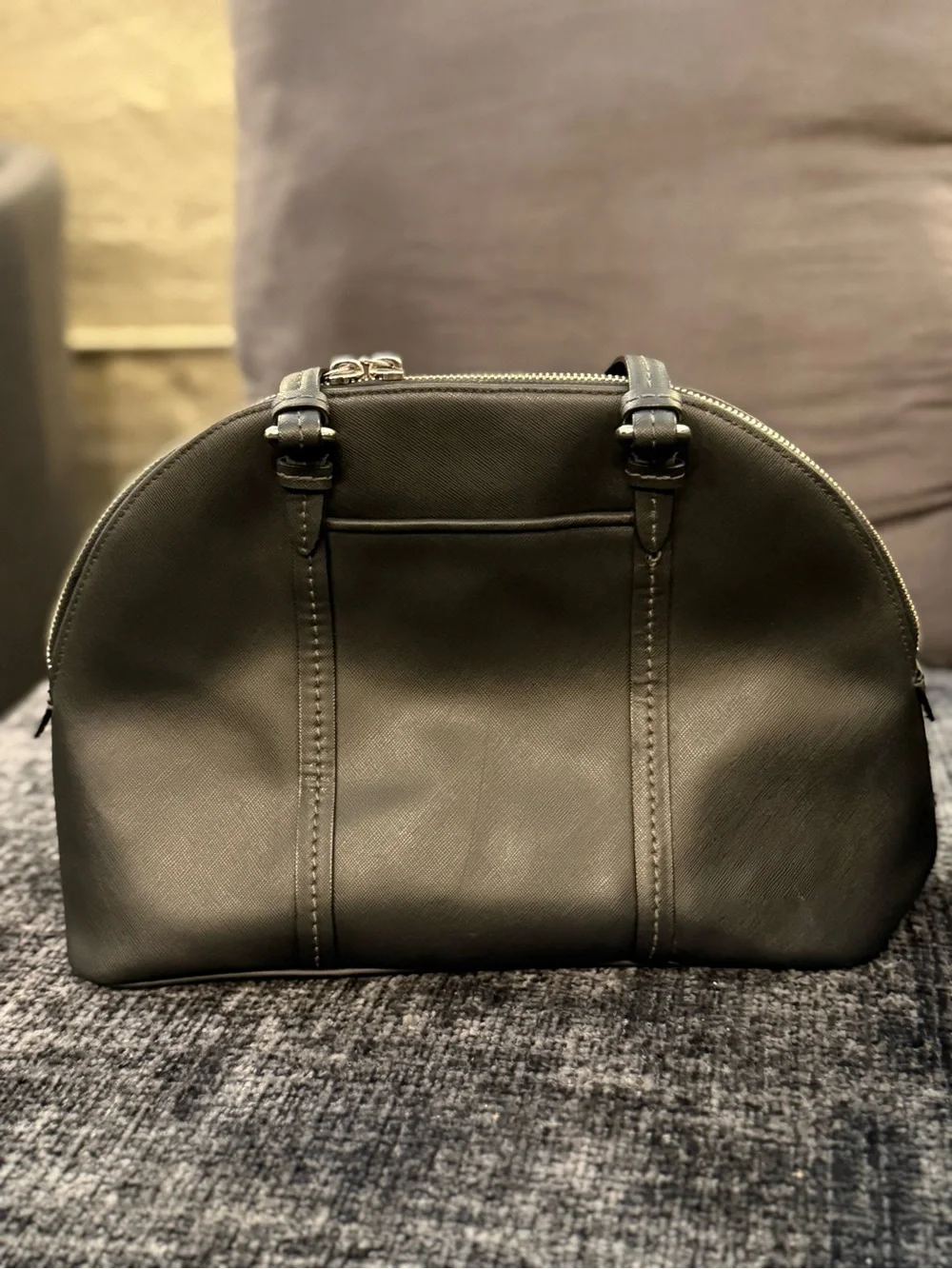Coach Black Leather Dome Satchel